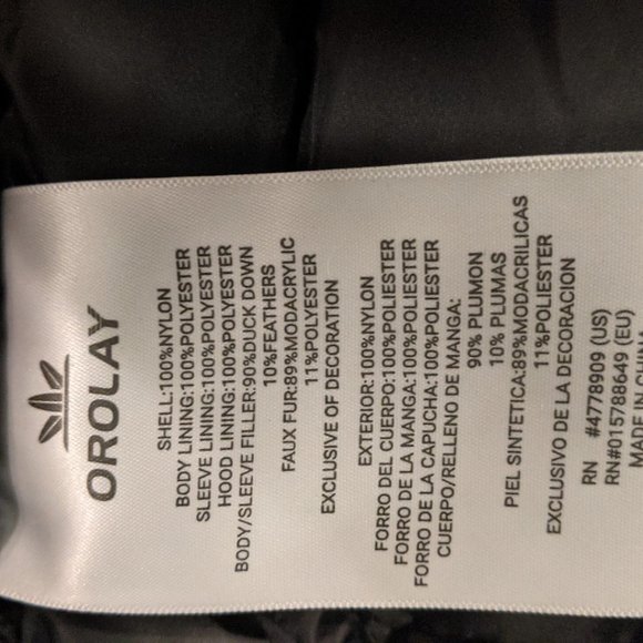 Orolay Famous Amazon thickened down coat black - Picture 4 of 4